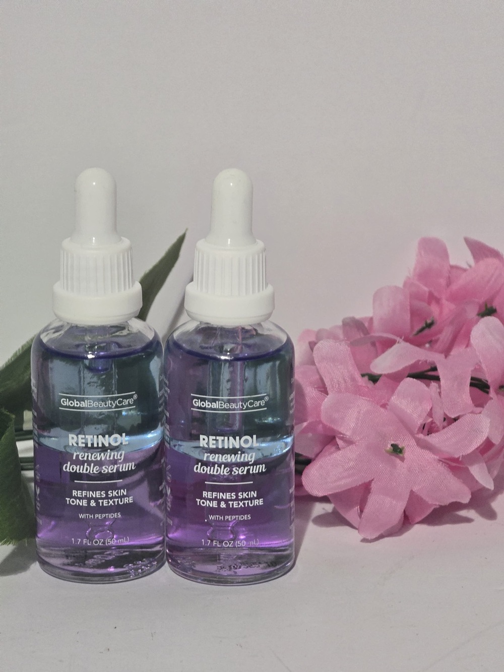 2 Pack Global Beauty Care Retinol Renewing Double Serum Anti Aging NEW